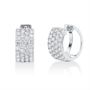 Pavé Creolen  18kt Weißgold mit 1,76ct Diamanten