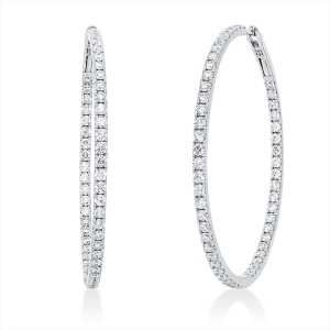 Creolen  18kt Weißgold mit 2,98ct Diamanten