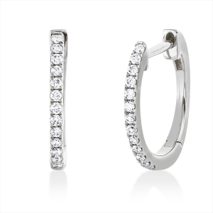 Creolen  18kt Weißgold mit 0,13ct Diamanten