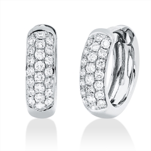 Pavé Creolen  18kt Weißgold mit 0,33ct Diamanten