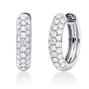 Pavé Creolen  18kt Weißgold mit 0,61ct Diamanten