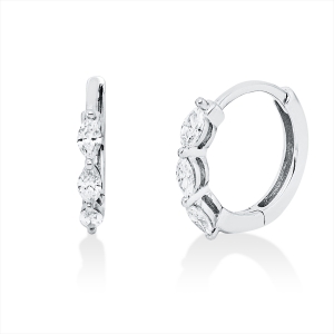 Creolen  18kt Weißgold mit 0,22ct Diamanten