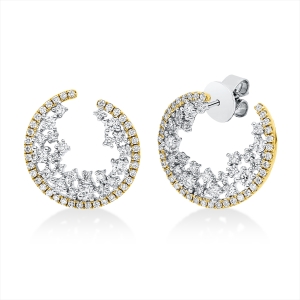 Ohrstecker  18kt Weißgold / Gelbgold mit 1,37ct Diamanten