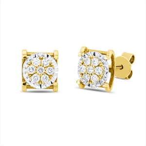 Ohrstecker 14 kt GG, Fassung rhodiniert