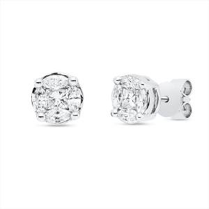 Ohrstecker 4er-Krappe 18 kt WG