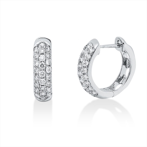 Pavé Creolen  18kt Weißgold mit 0,72ct Diamanten