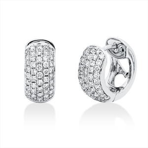 Pavé Creolen  18kt Weißgold mit 0,85ct Diamanten