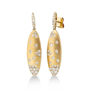 Ohrschmuck  18kt Gelbgold mattiert mit 1,02ct Diamanten