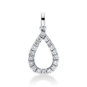 Anhänger  18kt Weißgold mit Öse Tropfen mit 0,15ct Diamanten