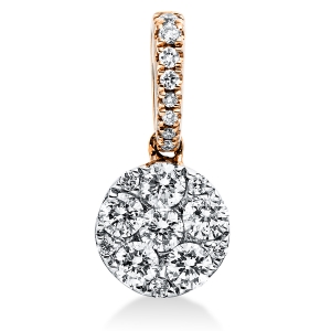 Anhänger 18 kt RG, Fassung rhodiniert