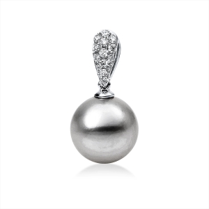 Anhänger  18kt Weißgold mit 0,12ct Diamanten