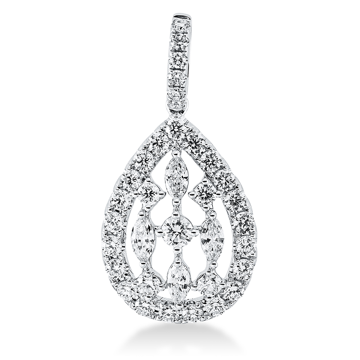 Anhänger  18kt Weißgold mit Öse mit 1,10ct Diamanten