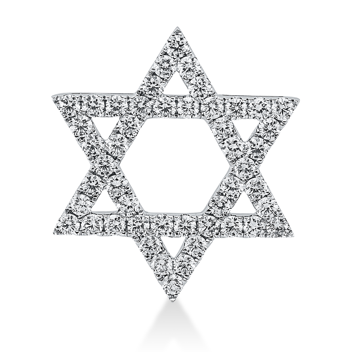 Anhänger  18kt Weißgold  Stern mit 2,42ct Diamanten