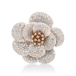 Brosche 18 kt RG Blume