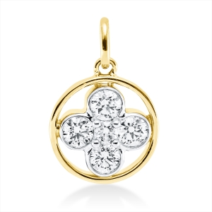 Anhänger 18 kt GG, Fassung rhodiniert