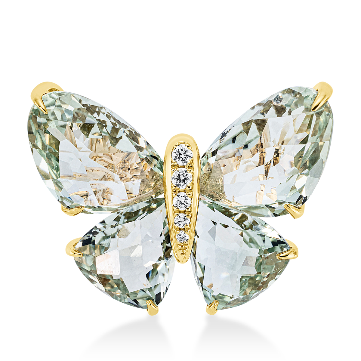 Brosche 18 kt GG Schmetterling