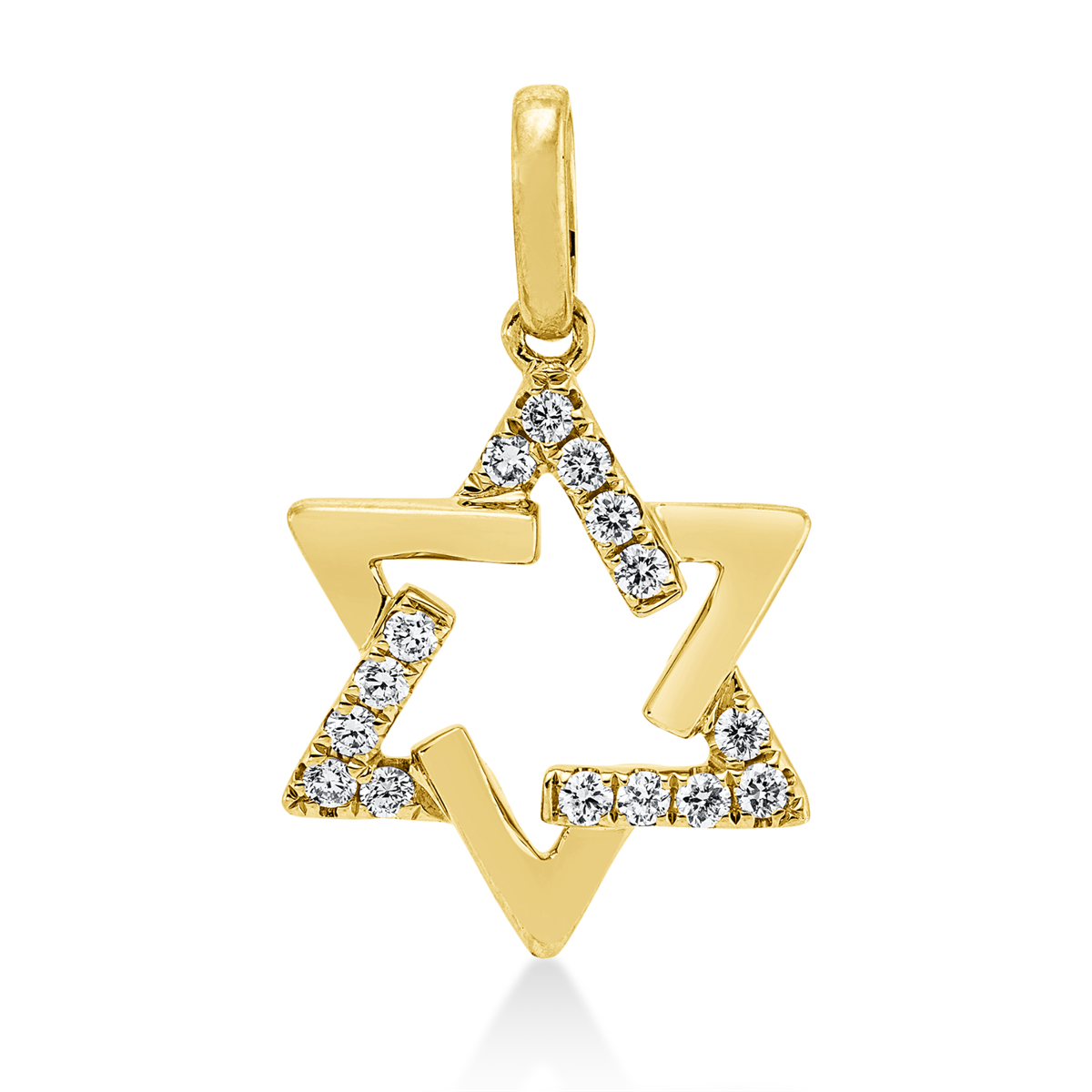 Anhänger  18kt Gelbgold  Stern mit 0,18ct Diamanten