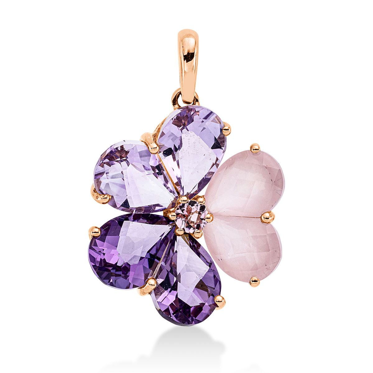 Anhänger 18 kt RG Blume, mit Öse