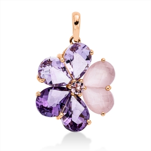 Anhänger 18 kt RG Blume, mit Öse