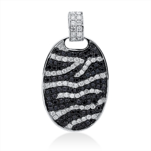 Anhänger 18 kt WG, Fassung teils schwarz rhodinie