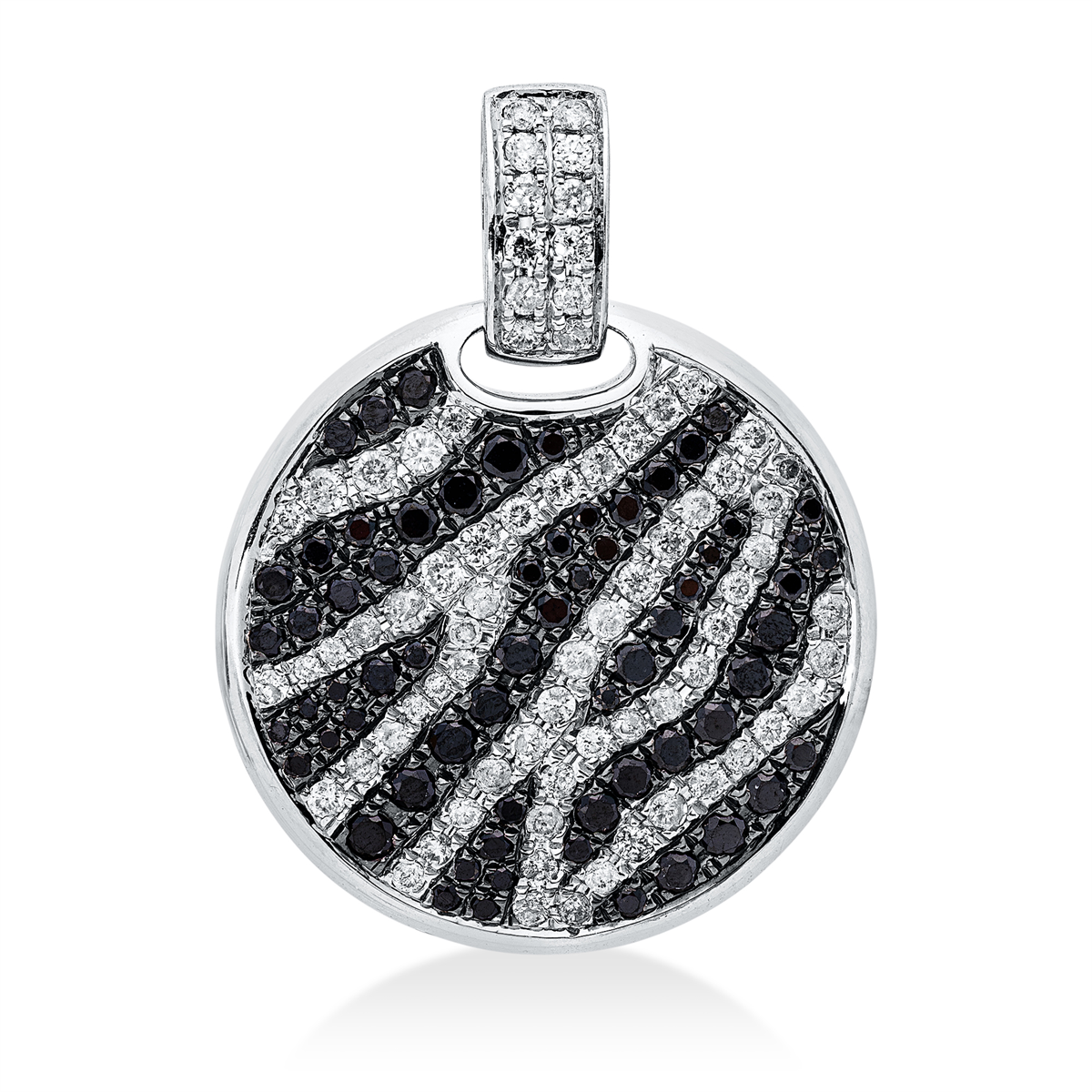 Anhänger 18 kt WG, Fassung teils schwarz rhodinie