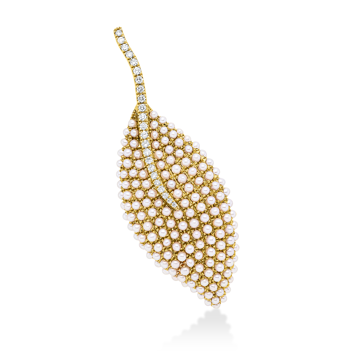 Brosche  18kt Gelbgold mit 0,18ct Diamanten