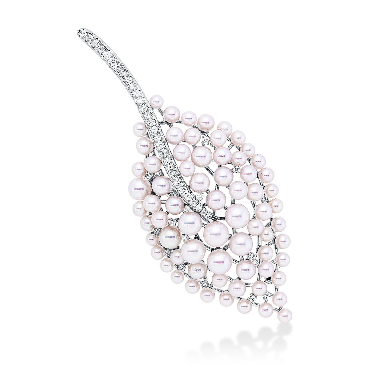 Brosche  18kt Weißgold mit 0,36ct Diamanten