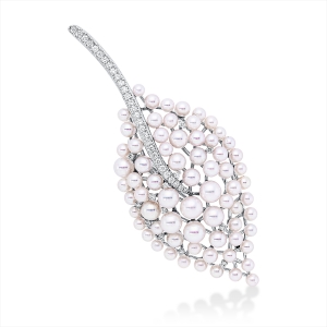 Brosche  18kt Weißgold mit 0,36ct Diamanten