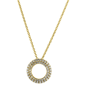 Pavé Collier  14kt Gelbgold  Kreis mit 0,17ct Diamanten