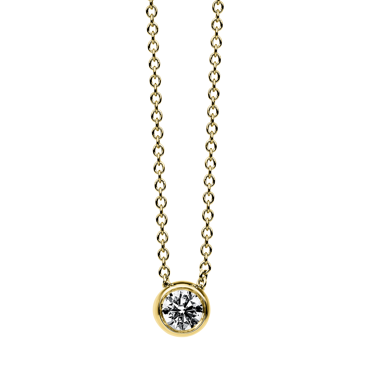 Solitaire Collier Zarge 18kt Gelbgold mit ZÖ 40 cm + 42.5 cm mit 0,20ct Diamanten
