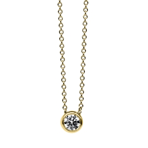 Solitaire Collier Zarge 18kt Gelbgold mit ZÖ 40 cm + 42.5 cm mit 0,20ct Diamanten