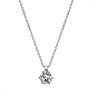 Solitaire Collier 6er-Krappe 14kt Weißgold mit 0,25ct Diamanten