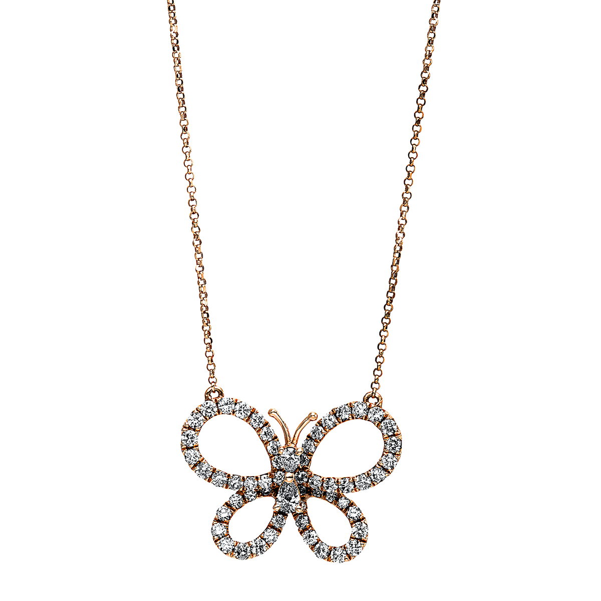 Collier 18 kt RG Schmetterling
