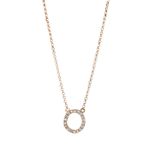 Collier  18kt Gelbgold mit ZÖ 38.1 cm + 40.6 cm Kreis mit 0,08ct Diamanten