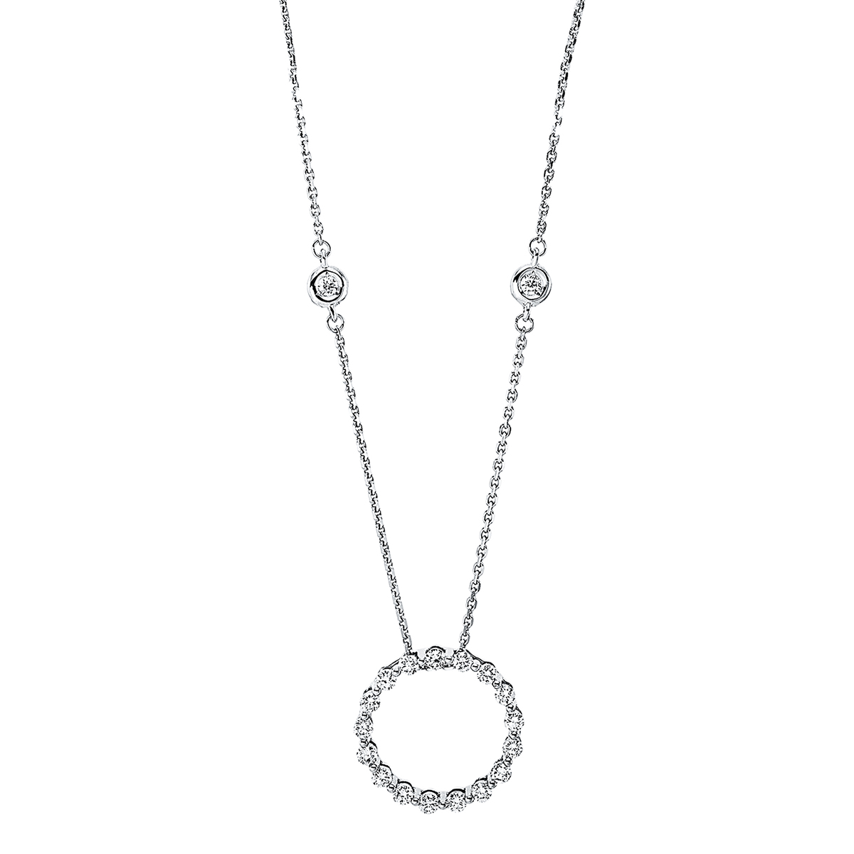 Collier 18 kt WG Kreis