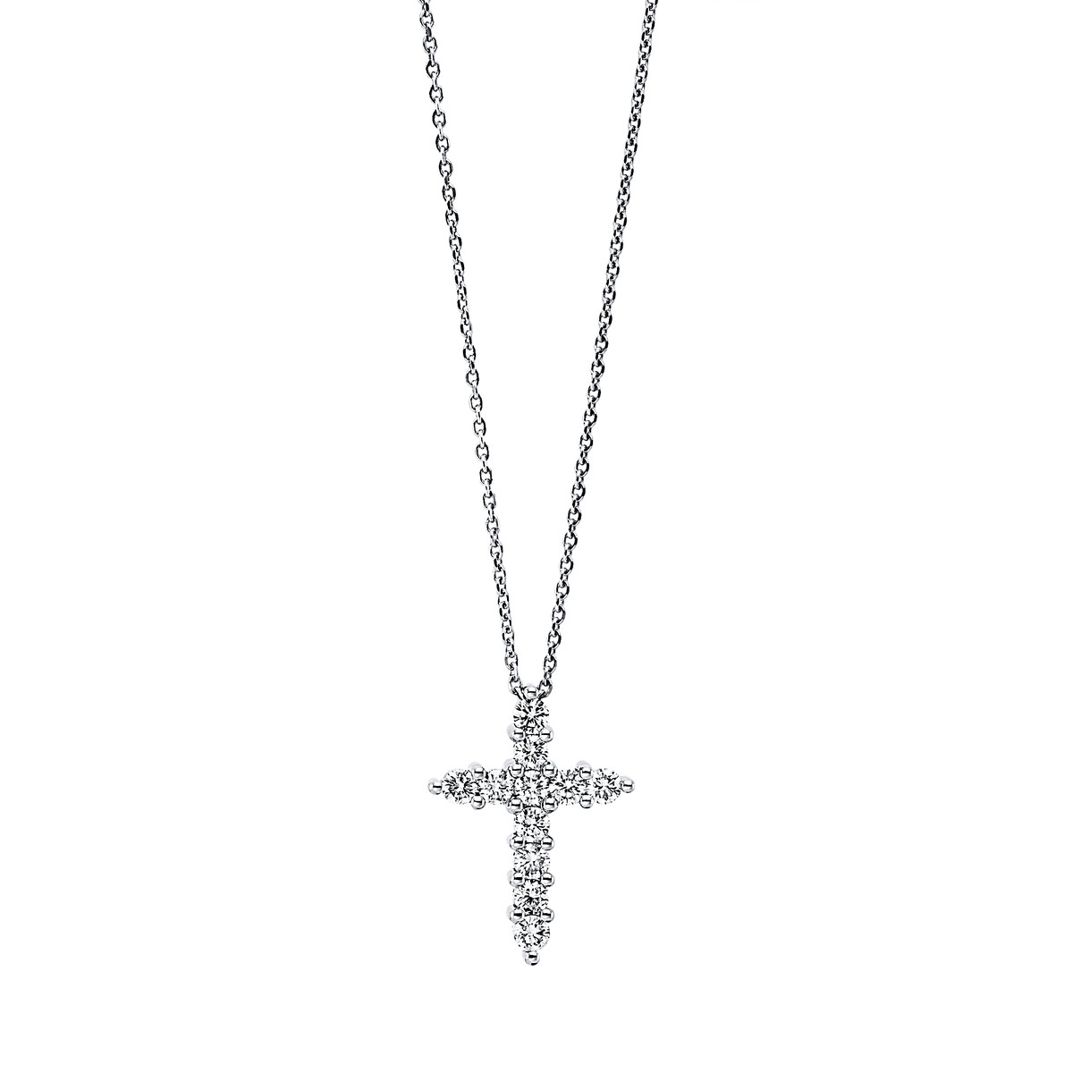 Collier 18 kt WG kreuz