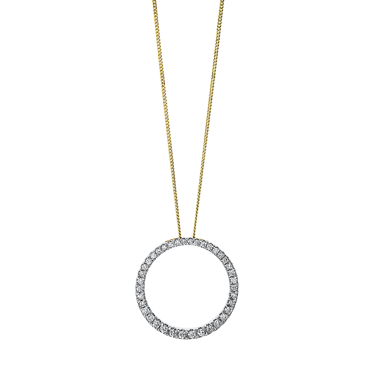 Collier 18 kt GG, Fassung rhodiniert