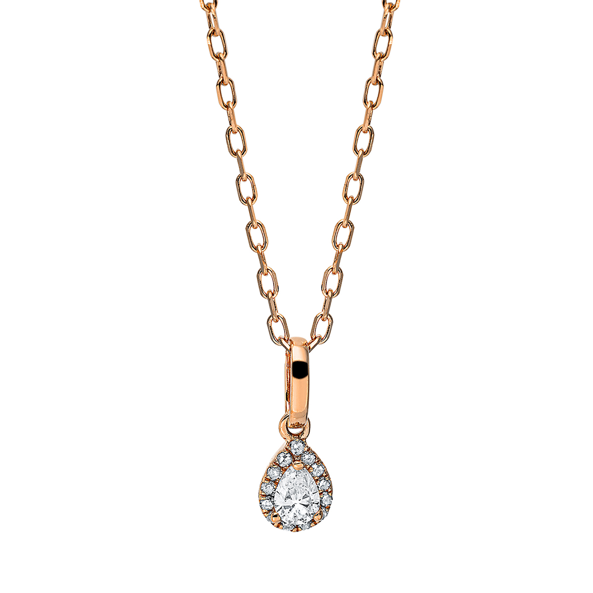 Collier 14 kt RG, mit ZÖ 40 cm + 43 cm