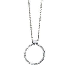 Collier 14 kt WG Kreis, mit ZÖ 40 cm