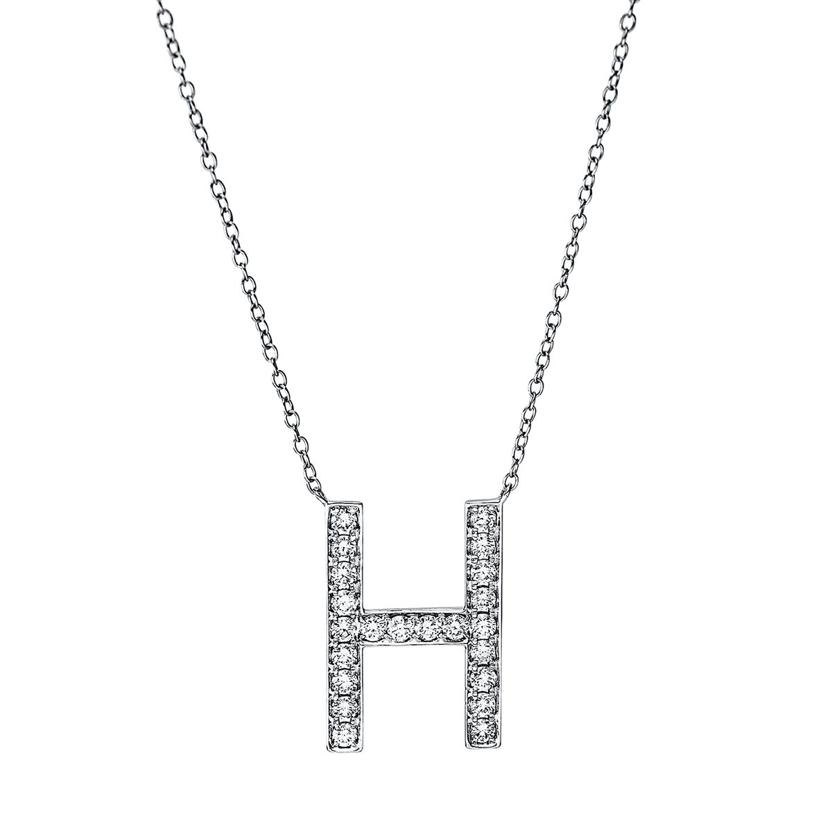 Collier 18 kt WG H, mit ZÖ 38 cm + 40,6 cm