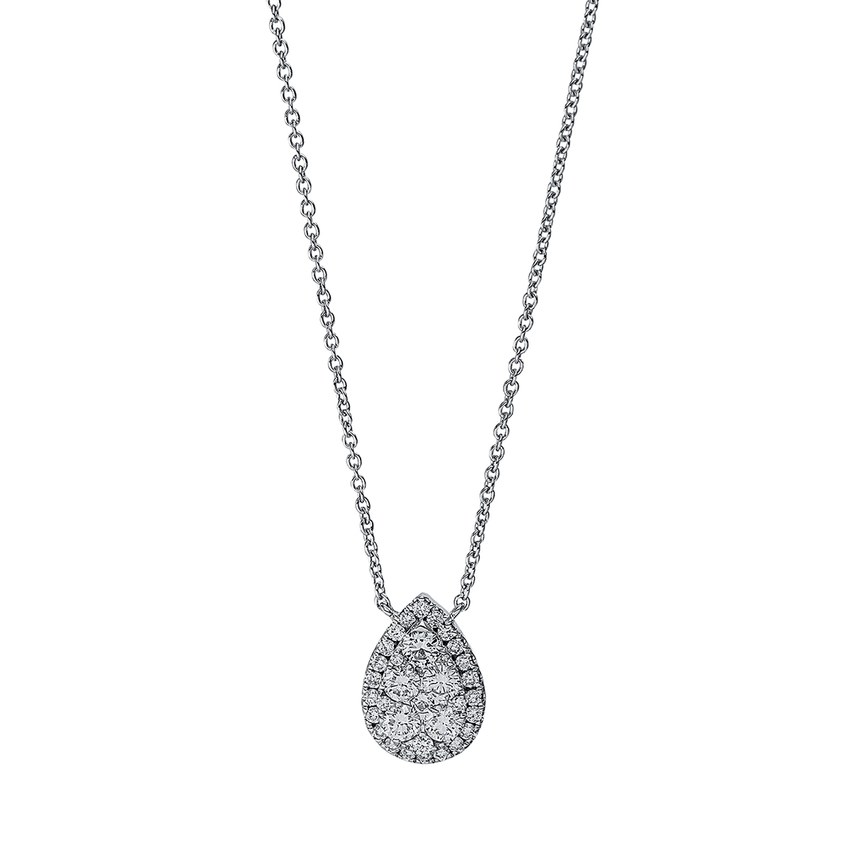 Collier 18 kt WG, mit ZÖ 40 cm