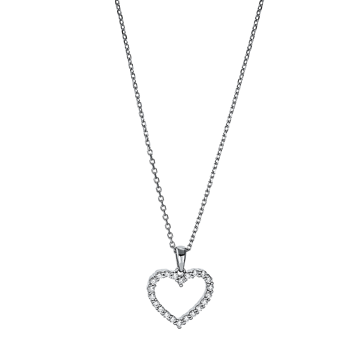 Collier 18 kt WG Herz