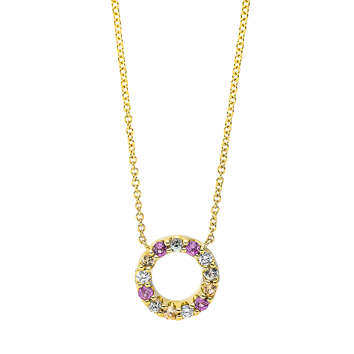 Collier 18 kt GG Kreis, mit ZÖ 40 cm + 42.5 cm