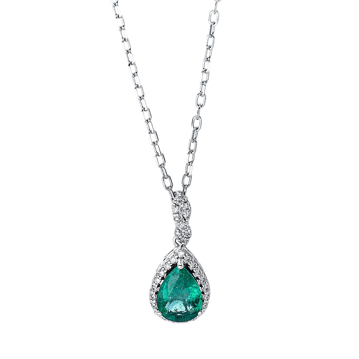 Collier 3er-Krappe 18 kt WG, mit ZÖ 40 cm + 43 cm