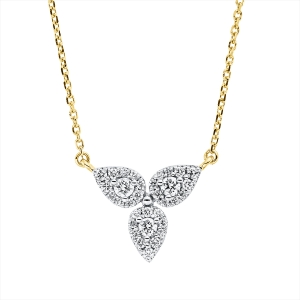 Collier 18 kt GG, Fassung rhodiniert, ZÖ 42 cm