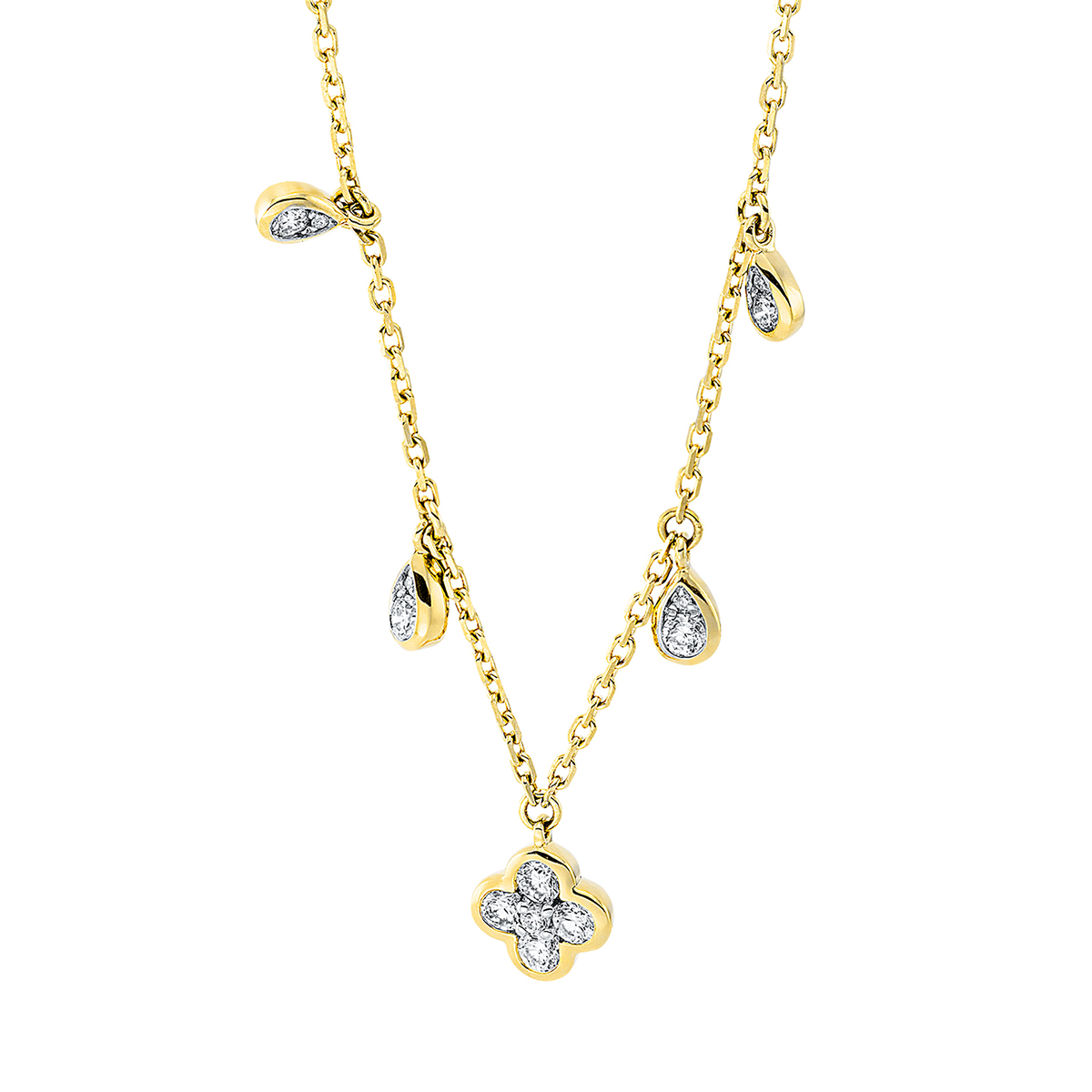 Collier 18 kt GG, Fass. rhod.