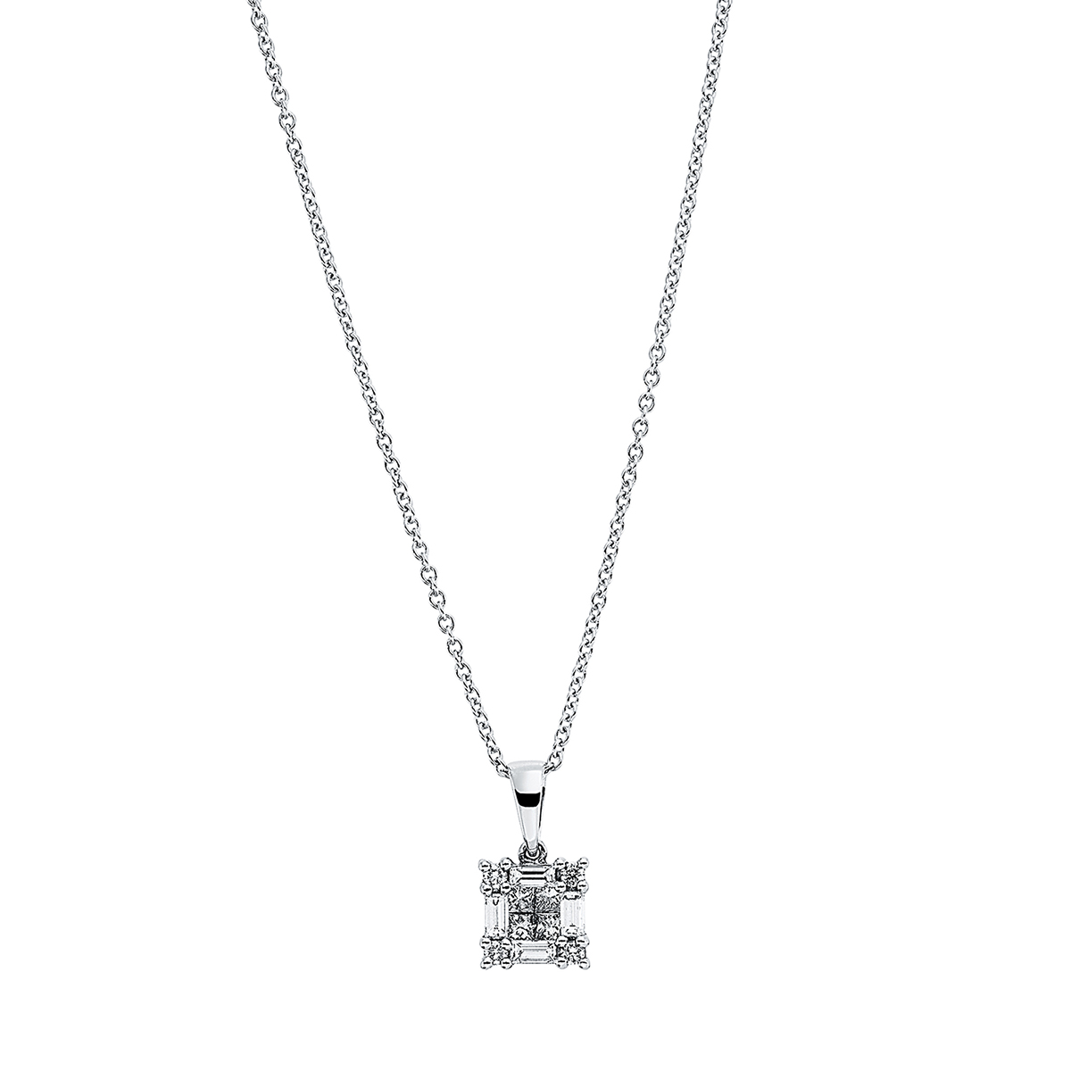 Collier 18 kt WG, mit ZÖ 42 cm