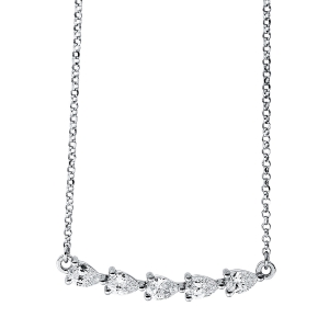 Collier 18 kt WG, mit ZÖ 38 cm + 40,6 cm