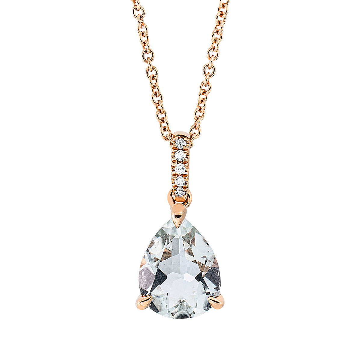 Collier 18 kt RG, mit ZÖ 42 cm