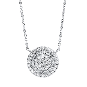 Collier 18 kt WG, mit ZÖ 40 cm + 43 cm